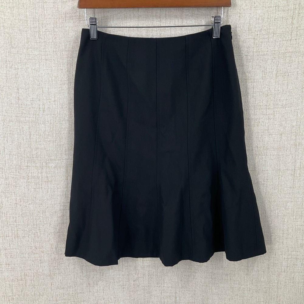 Ann Taylor Skirt Women 4P Black Wool Classic Minimalist Professional Preppy NEW